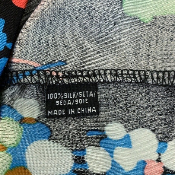 Tibi Floral Puff Sleeve Silk Shift Dress XS - Picture 7 of 8